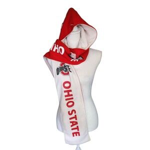 Fandom OHIO STATE Fleece Hat/Scarf One Piece Reversible Red & White One Size